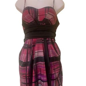 BCX dress - formal, pockets, zippered back, adjustable straps and belt - EUC